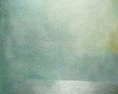 Silver sea - original painting turquoise green abstract landscape