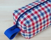 County Fair Gingham Sm CA Roll (makeup or pencil case)