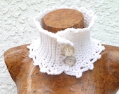 Snow, white crochet neck warmer