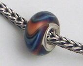 OOAKK Multi-Hued Silvered Dillo  - Troll Bracelet Bead (MAY-153)