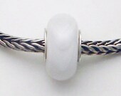 White Dichroic Dillo  - Troll Bracelet Bead (MAY-155)