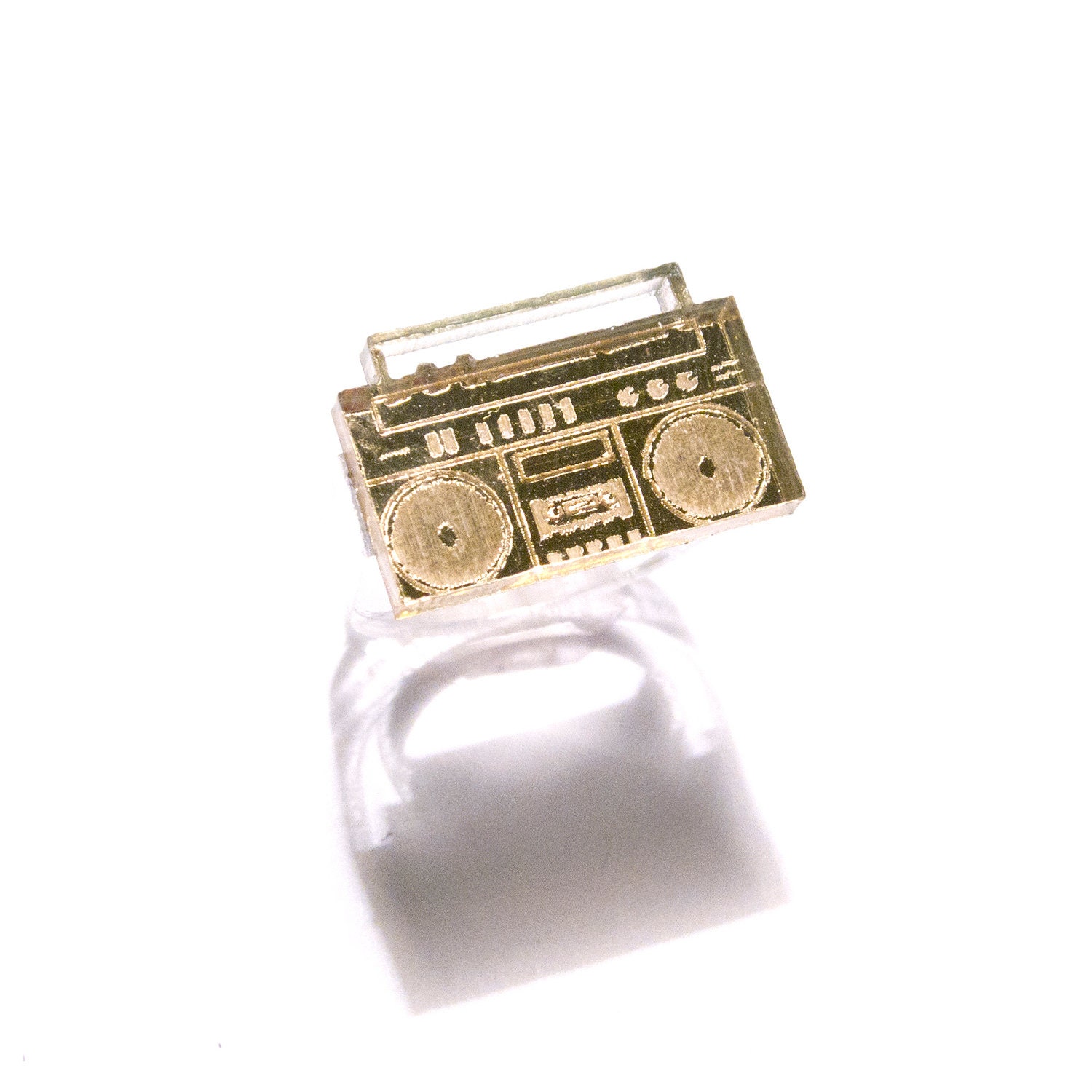 boombox ring (gold mirror)