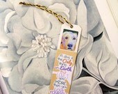 Handmade Bookmark featuring original portrait of a Sweet Yellow Lab and a Quote