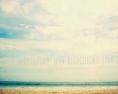 Beach landscape photography -  Ocean City New Jersey fine art photography sea sand seagulls seascape blue