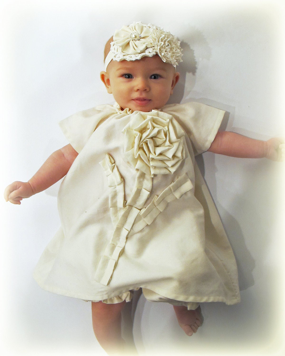 girls country western DRESS, the Plain Jane in ivory, brown or white custom newborn to 6 peasant boutique vintage inspired