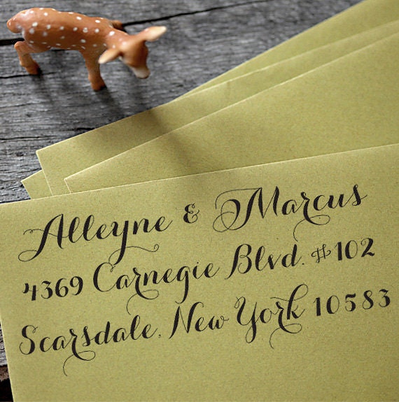Calligraphy Self Inking Rubber Stamp - wedding personal housewarming gift - 1025
