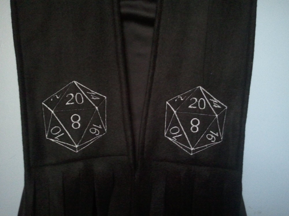 Fleece Scarf - Black D20 Edition