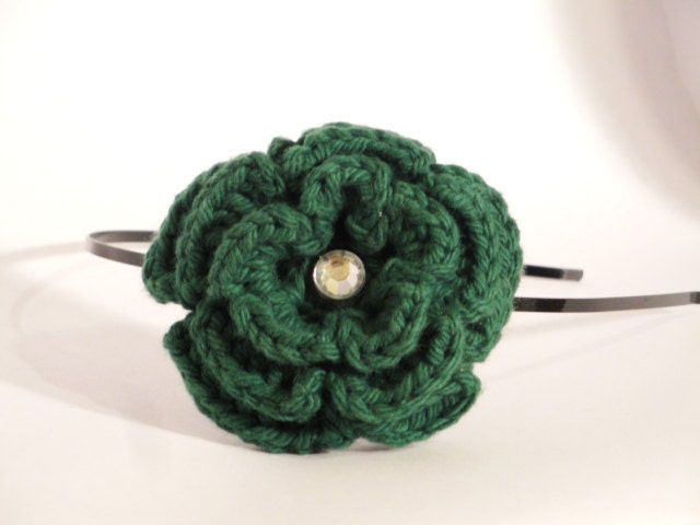 Rose Headband in Green