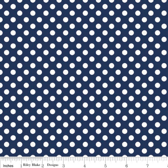 Riley Blake Small Navy Dots C350-21 1/2 yard