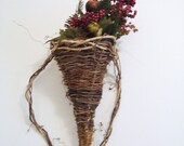Rustic Wild Cornucopia Rustic Handmade Wedding or Holiday Decor Ready To Ship Basket Eco Thanksgiving Table