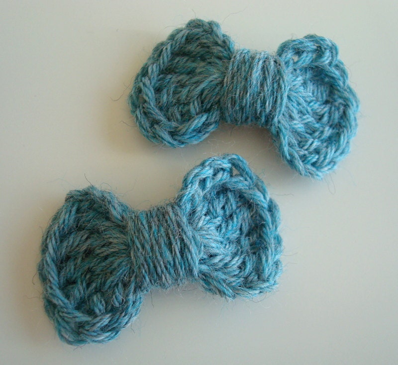 Mini Crochet Bow Hair Clips - Set of 2