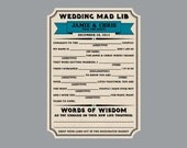 Vintage Antique Edwardian Victorian Banner Rustic Wedding Reception Mad Lib Mad Libs