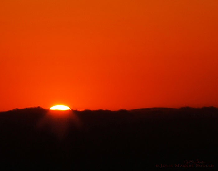 Sunset Photography -Minimalist Art -5x7 Print -Red Sunset -Red Decor -Modern Art -Red Dawn -Colorado Fine Art Photography