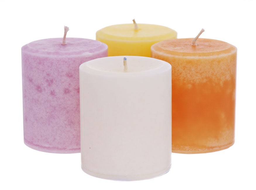 FREE SHIPPING 4-Piece Assorted Handmade Scented Pillar Candles, Decorative 14 oz (397 grams)
