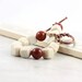 Cream Boho Bracelet Fall Earth Tones Deep Red Jasper Gemstone Rustic Woodland Fashion Beige Jewelry Copper Clasp