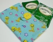 Up cycled Tweetie Bird Tea wallet cotton fabric eco friendly under 10 dollars
