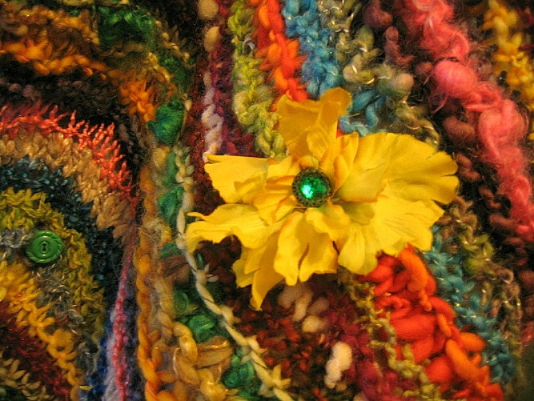Queen Size Bedspread - Hand Knit Throw - Treasure Throw