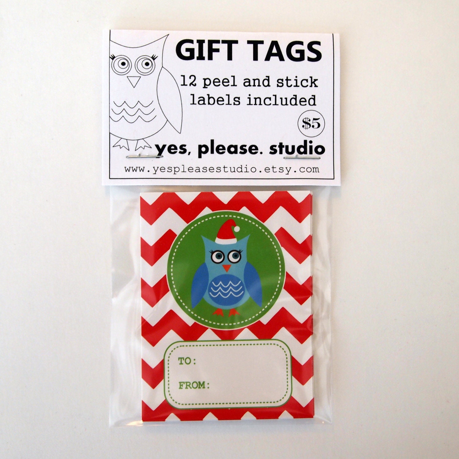 Christmas Owl Gift Tags - 12 per pack