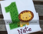 Jungle Fun Lion Birthday or Initial Shirt