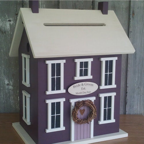 Wedding Card Holder Money Box House - The Original - Personalized - Choose Your Colors