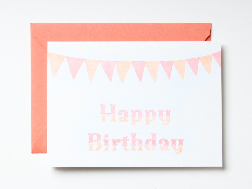 Happy Birthday Banner (sherbet and salmon)