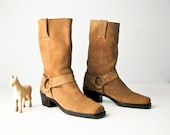 Vintage Suede Cowgirl Boots - Women Size 8 - Made in Brazil - BeeJayKay