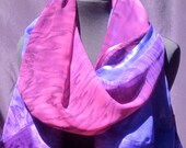 Foxglove Hand Painted Silk Chiffon & Satin Ruana