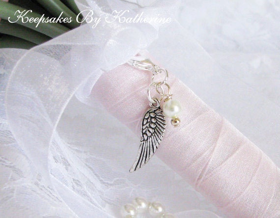 Guardian Angel  Bouquet Charm, Angel Wing