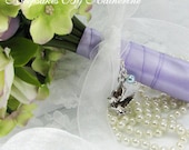 Silver Dove Bouquet Charm, Bridal Bouquet Accessory