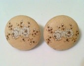 vintage garden - fabric button earrings