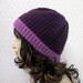 Purple Crochet Hat - Womens Beanie with Button - Ladies Cap