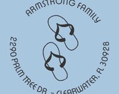 Armstrong Family Flip Flop Return Address Custom Self Inking Stamp Design R400-009
