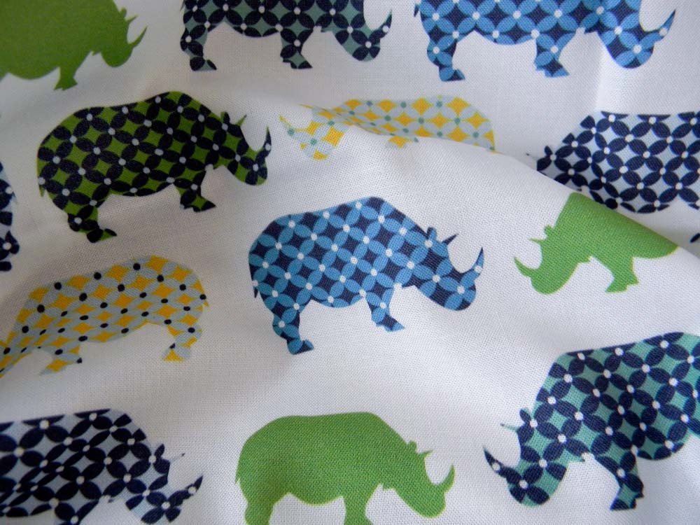 Fat Quarter - Rhinos - Urban Circus II Fabric