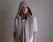 chunky hooded cowl infinity scarf / the manitoba / linen