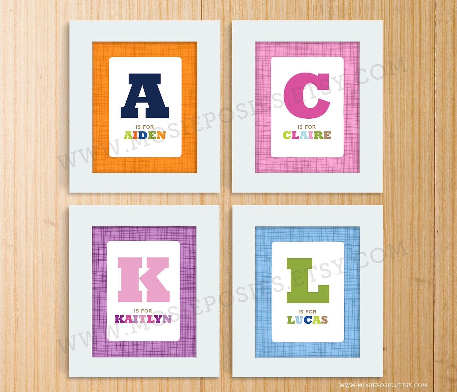 8x10 Customized Letter and Name Print