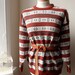 Beautiful Bohemian Rust Green Gray Striped Patterned Striped Sweater...Jumper Hipster Bohemian Woodland (Med to Large)