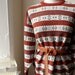 Beautiful Bohemian Rust Green Gray Striped Patterned Striped Sweater...Jumper Hipster Bohemian Woodland (Med to Large)