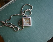 F Gold Glitter Initial - Soldered Beveled Glass - Reversible Pendant / Charm