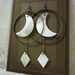 Mother Of Pearl Crescent Moon Shell Earrings Large Dangling Hoops