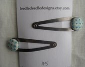 aqua check button hairclips