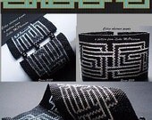 Loom or 1 Drop Even Peyote Pattern - Celtic Abstract Cuff Bracelet