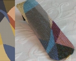 Loom or 1 Drop Even Peyote Pattern - Abstract Cuff Bracelet