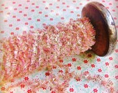 Blush Pink and Gold tinsel cording trim - novelty, dainty, garland, sparkle, glitter, luxe wedding, holiday, craft, supply - 15 yds