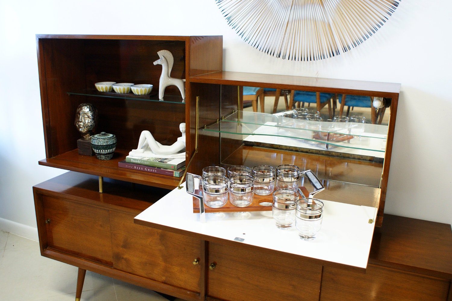 Mid Century Bar Cabinet Danish Modern