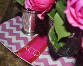 Personalized Melamine Platter Chevrom with ribbon SALE