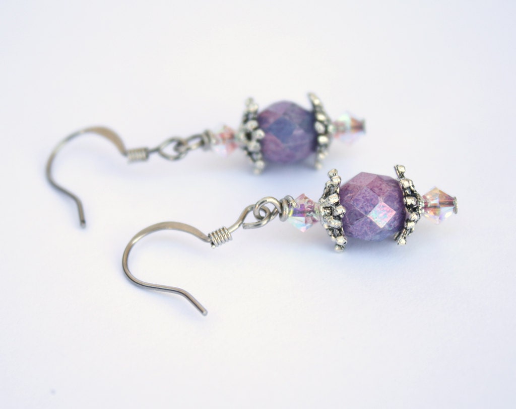 Amethyst Beaded Earrings
