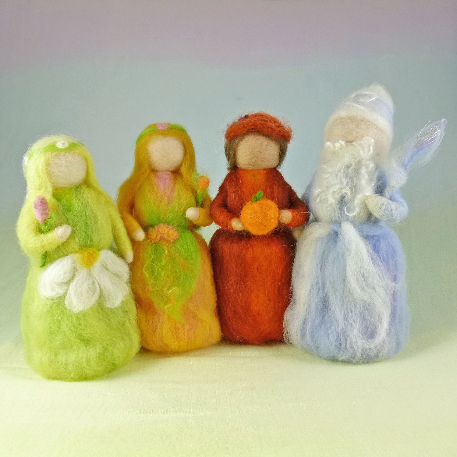 Seasonal Wool Doll Set Needle Felted