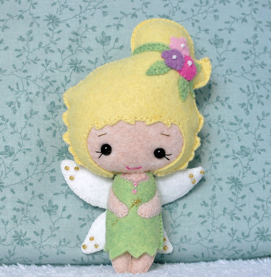 Fairy Doll Tinkerbell Doll Collectible Hand Made Wool MADE TO ORDER