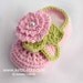 Instant Digital Download Crochet Pattern Baby Booties with flowers and pearl centers pdf