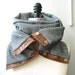 Navy  and white  circular infinity scarf